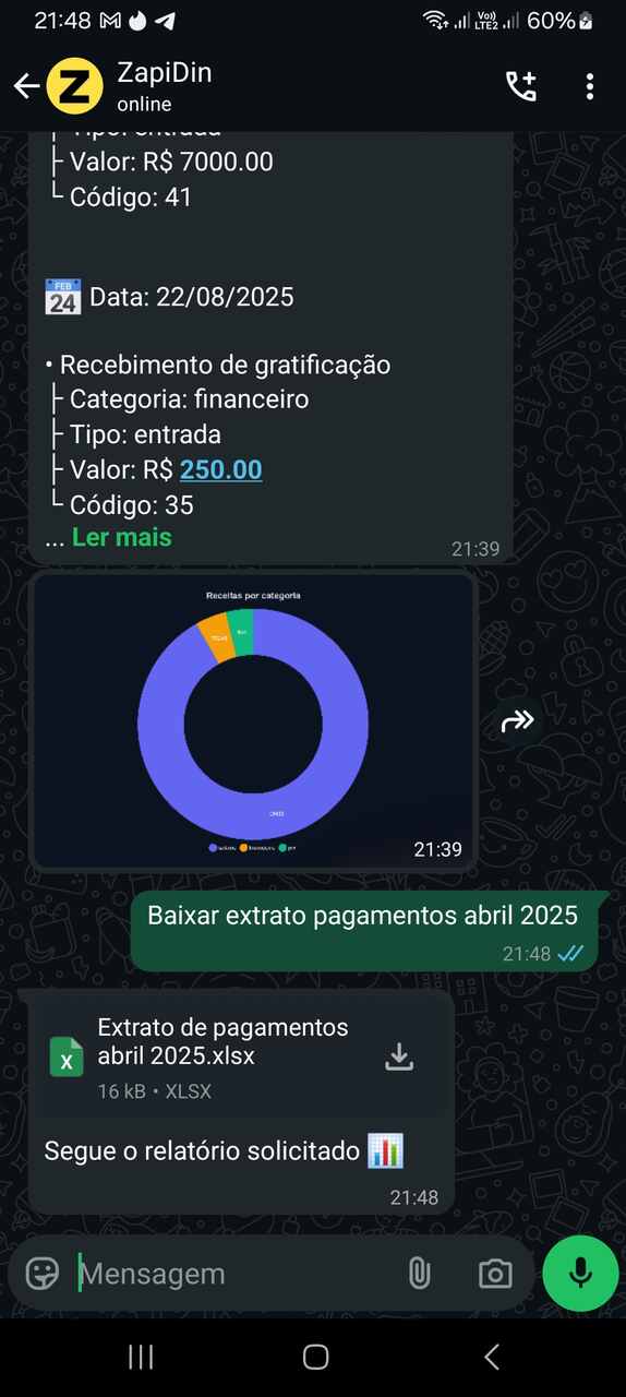 Download extrato pagamentos
