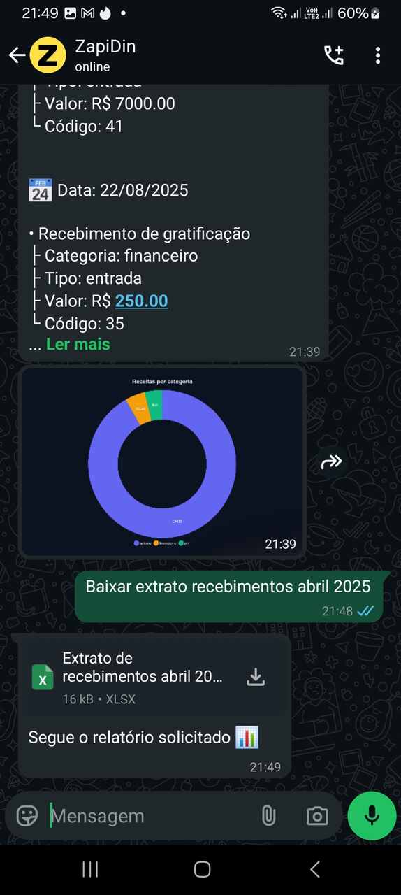 Download extrato recebimentos