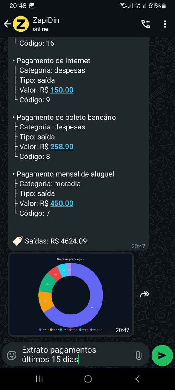Extrato só pagamentos