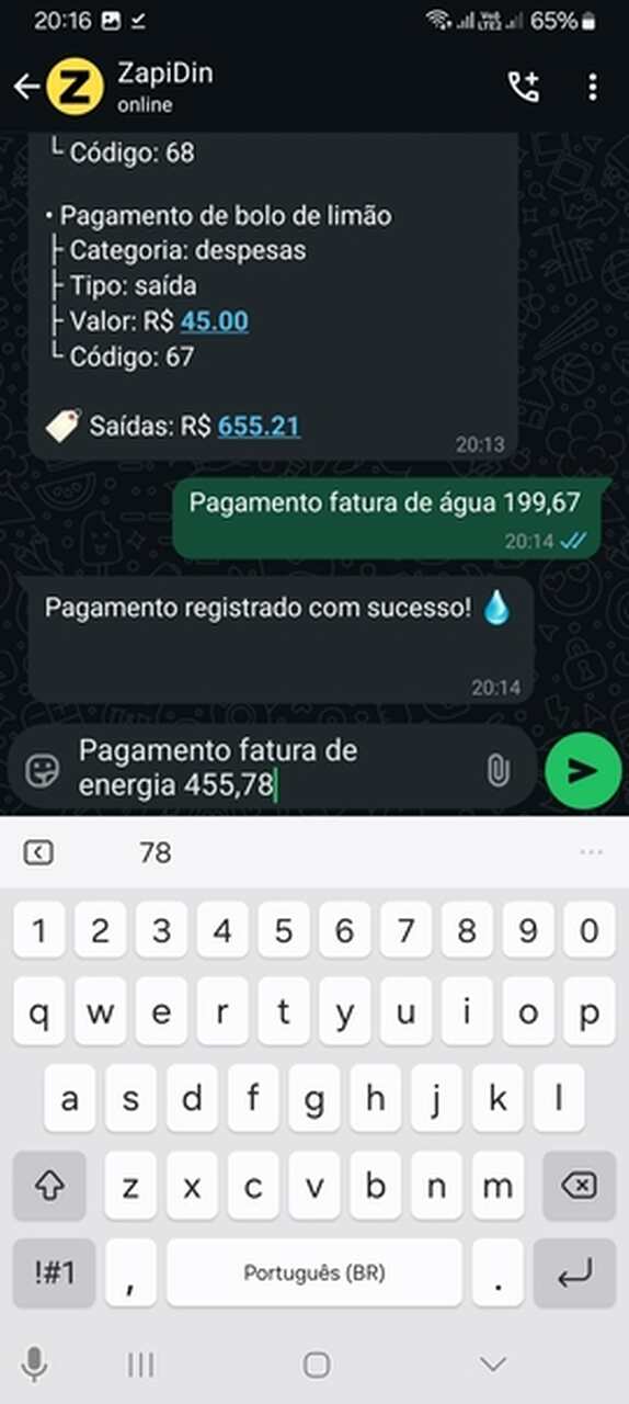 Extrato últimos 7 dias